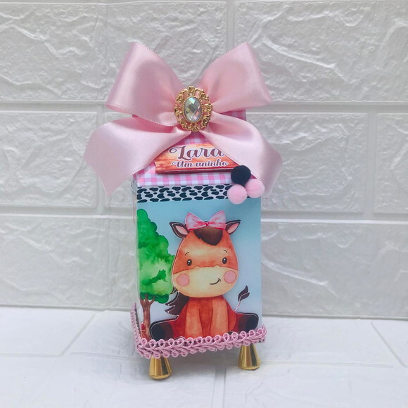 Caixa Milk 3d Luxo Fazendinha Rosa
