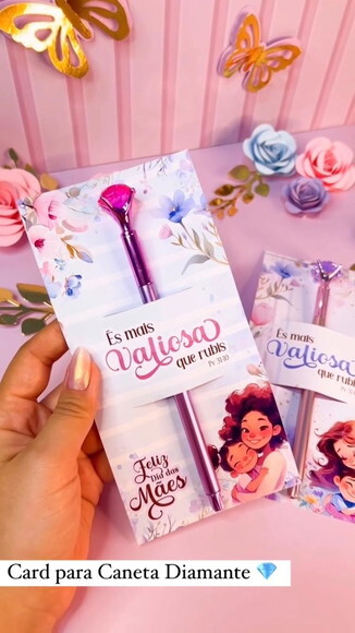 Card com Caneta Dia das Mães Diamante