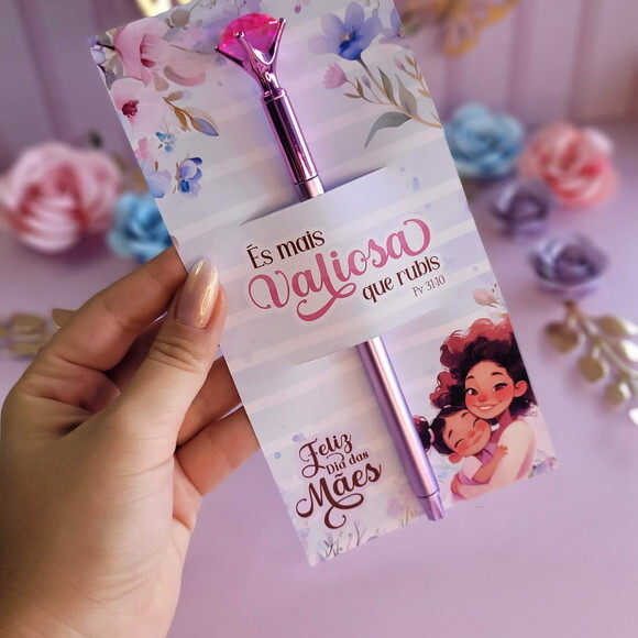 Card com Caneta Dia das Mães Diamante