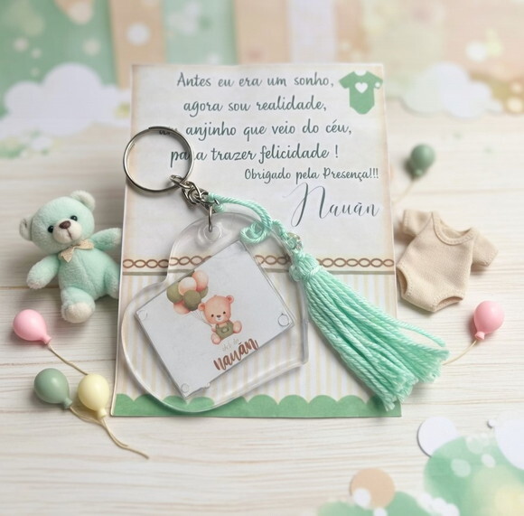 Chaveiro Personalizado em Diversos Temas/ Chaveiro Chá Bebe