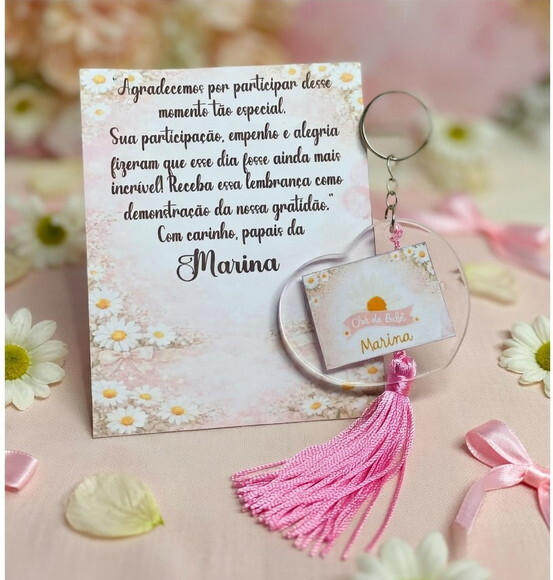 Chaveiro Coração Acrilico Personalizado / Chá de Bebê , Etc.