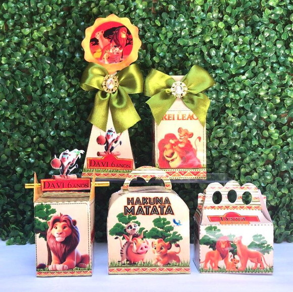 Kit 20 Caixas o Rei Leão Personalizado