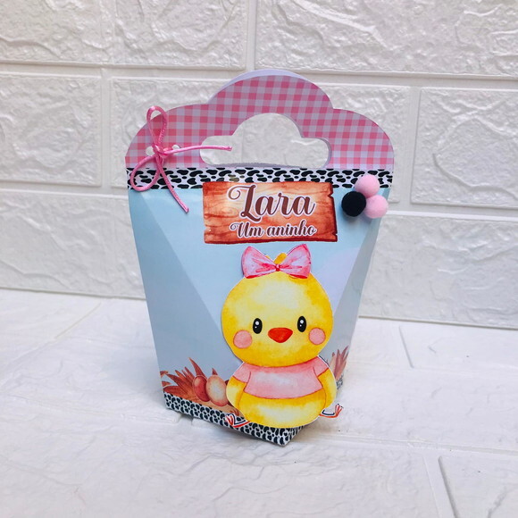 Kit 30 Caixas Fazendinha Rosa