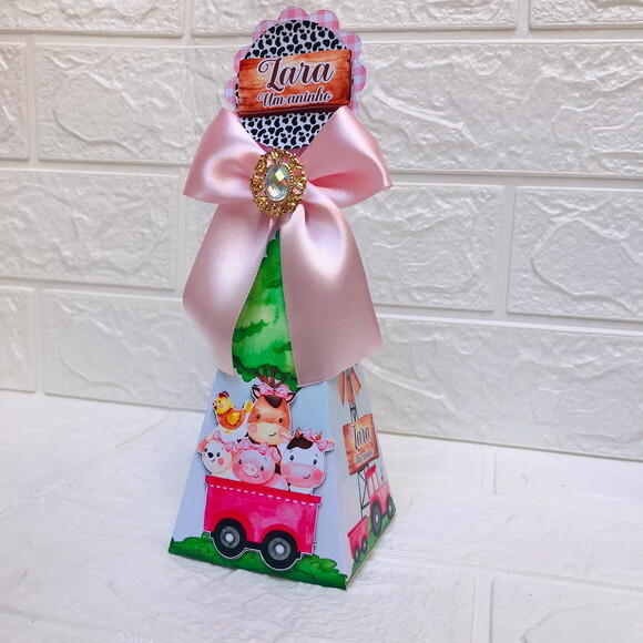 Kit 30 Caixas Fazendinha Rosa