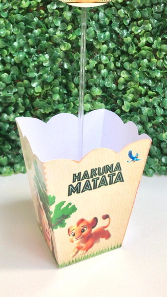 Kit com 10 Centro de Mesa Cachepô Personalizado Rei Leão