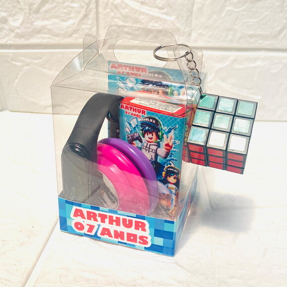 Kit Diversão Personalizado Roblox com Relógio de Led