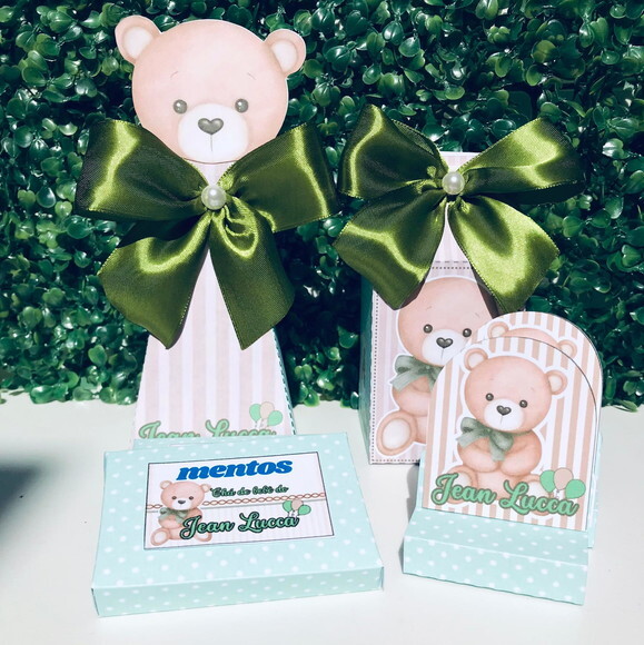 Kit Personalizado Chá de Bebê Ursinho 40 Itens.