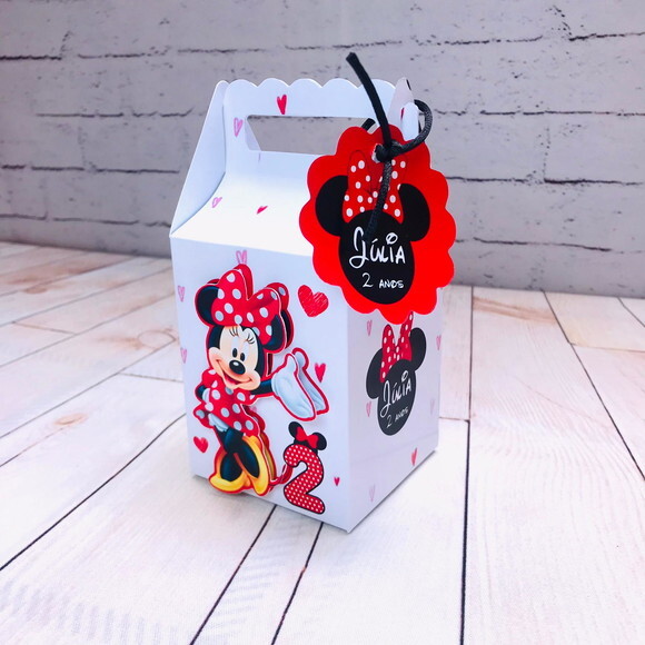 Minnie Vermelha Kit 40 Caixas Personalizadas