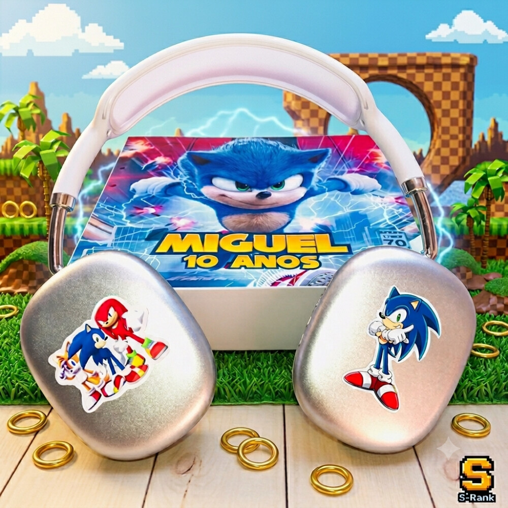 Fones de Ouvido P9 Air Max Personalizado Sonic