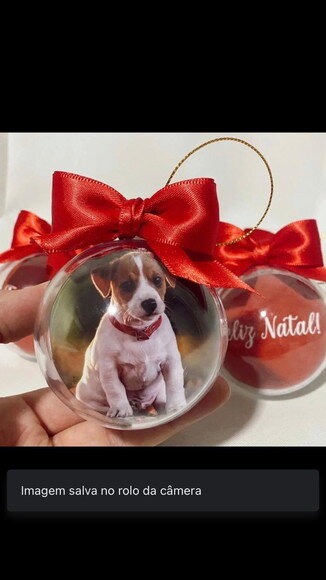 15 Bolas Acrílicas para Árvore de Natal com Foto