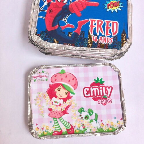 120 Marmitinhas Personalizadas no Tema da Festa
