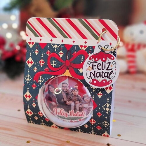Bolinha de Natal com Foto na Caixa
