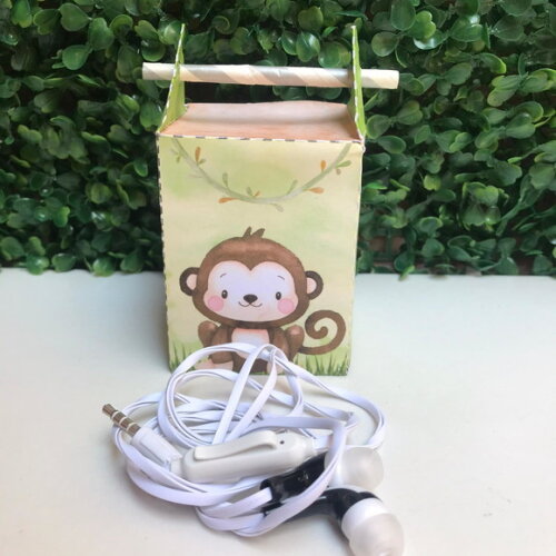 Caixa Canudo Personalizada com Fone de Ouvido Diversos Temas