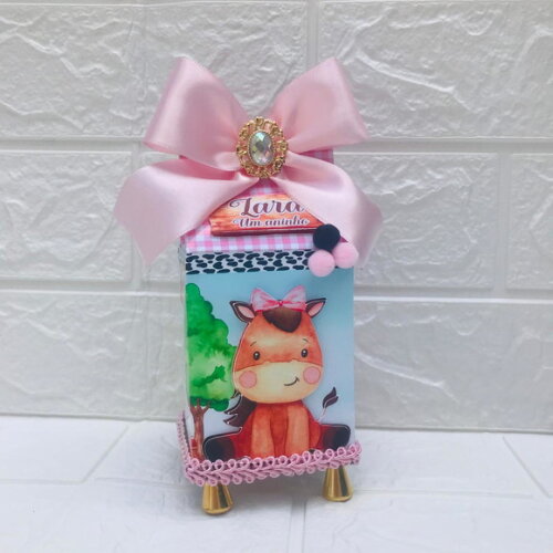 Caixa Milk 3d Luxo Fazendinha Rosa