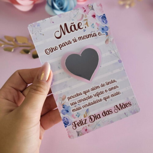 Cartões com Espelho Dia das Mães