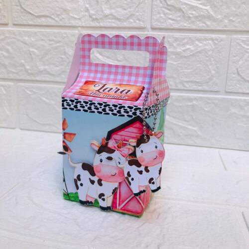 Kit 20 Caixas Fazendinha Rosa