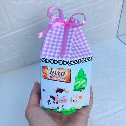 Kit 30 Caixas Fazendinha Rosa