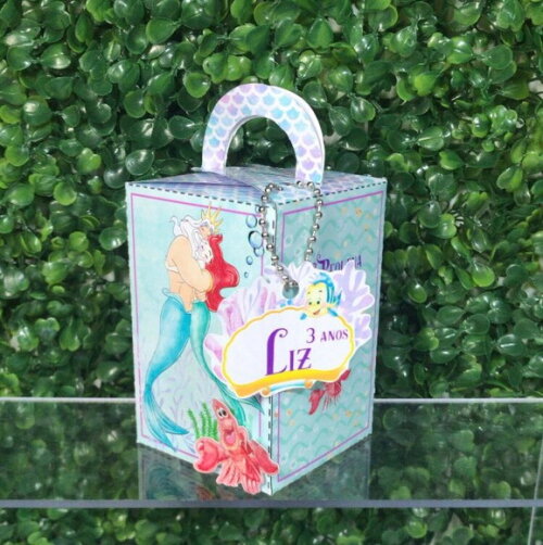 Kit 30 Caixas Personalizadas Ariel Aquarela