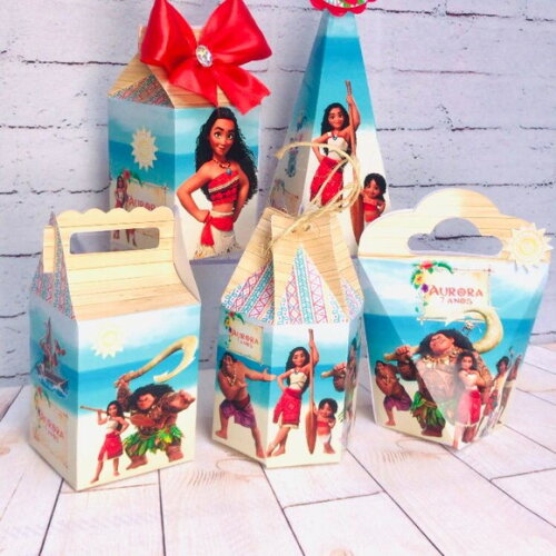 Kit 40 Caixas Personalizadas Moana 2