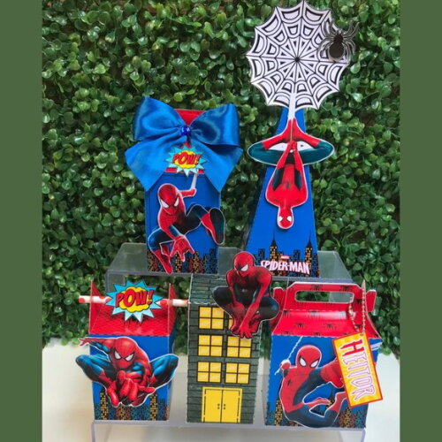 Kit 50 Caixas Homem Aranha Personalizadas