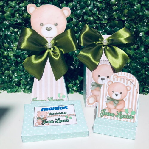 Kit Personalizado Chá de Bebê Ursinho 40 Itens.