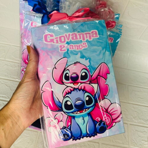Lousa Digital Personalizada Stitch e Angel