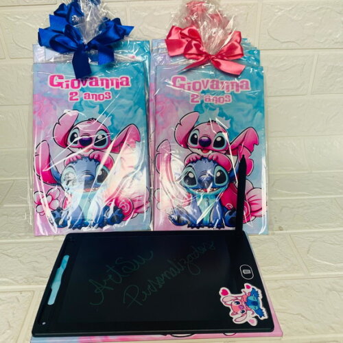 Lousa Digital Personalizada Stitch e Angel