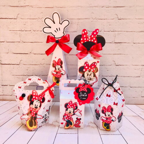 Minnie Vermelha Kit 40 Caixas Personalizadas