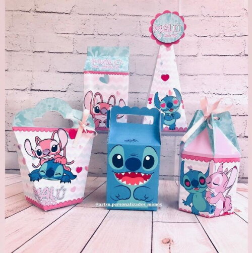 Stitch e Angel 30 Caixas Personalizadas
