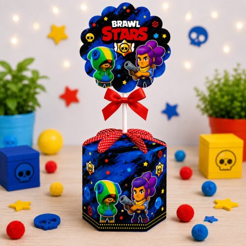 kit festa centro de mesa Brawl star - cachepot -personalizado