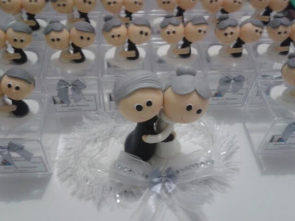 Casal Topo de Bolo para Bodas
