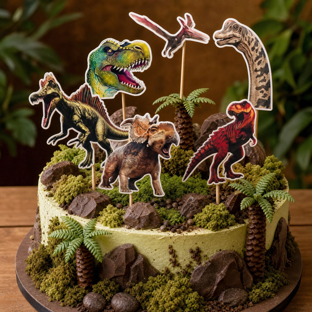 Topo de Bolo Dinossauros - Arquivo de Corte