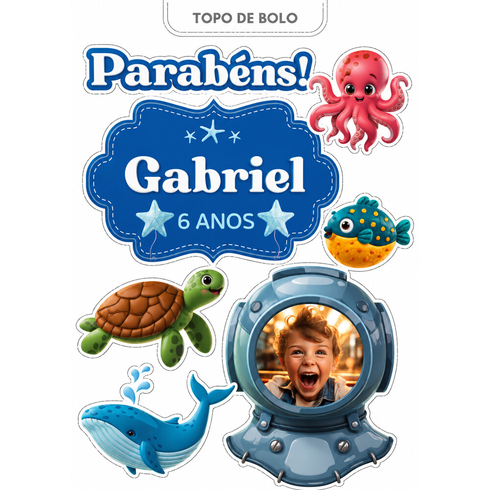 Arquivo digital - Topo de Bolo Fundo do Mar