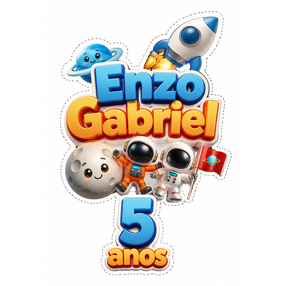 Topo de Bolo Astronauta