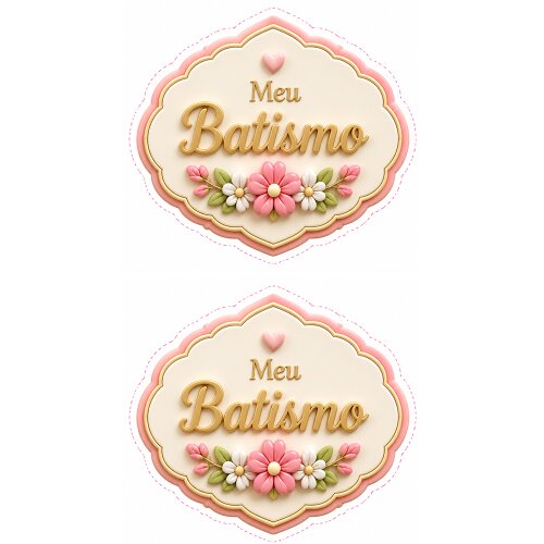 Arquivo de Corte - Topo de Bolo Batismo Menina