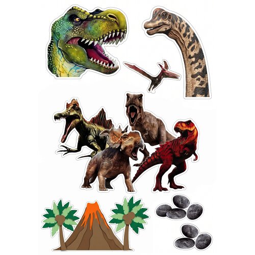 Topo de Bolo Dinossauros - Arquivo de Corte