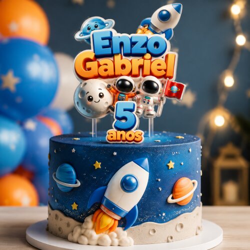 Topo de Bolo Astronauta