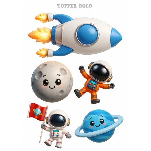 Topo de Bolo Astronauta