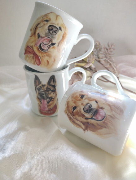 1 Caneca com Um Pet Pintado a Mão Tradicional