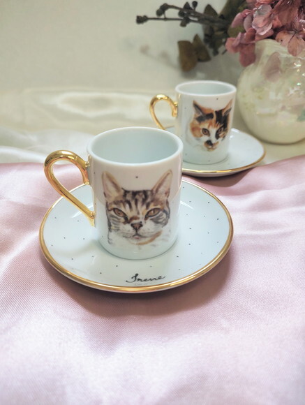 1 Xícara de Café com Um Pet Pintado a Mão