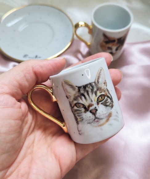 1 Xícara de Café com Um Pet Pintado a Mão