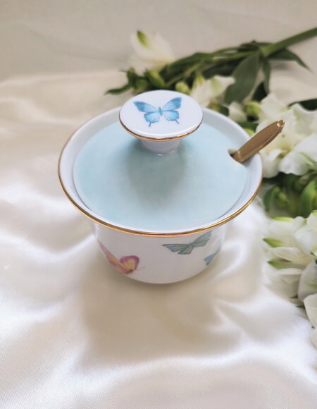Açucareiro em Porcelana Borboletas