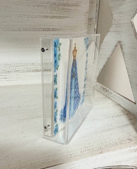 Aquarela Nossa Senhora Original na Moldura Acrílica 15x15cm