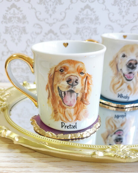 Caneca com Um Pet Pintado + Meio Cabo em Ouro