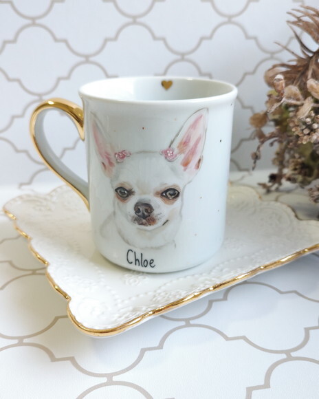 Caneca com Um Pet Pintado + Meio Cabo em Ouro