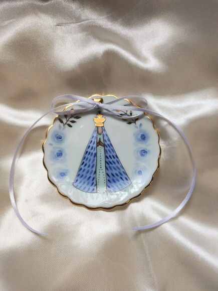 Porta Alianças em Porcelana 10,5cm Nossa Senhora