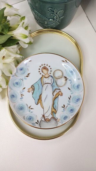 Pratinho Porta Alianças Nossa Senhora do Sorriso 15cm