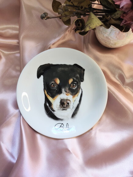Prato Decorativo com Um Pet Pintado 19cm