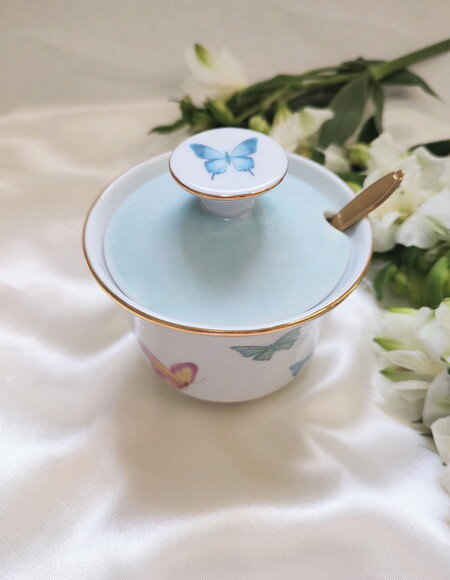 Açucareiro em Porcelana Borboletas