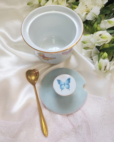 Açucareiro em Porcelana Borboletas